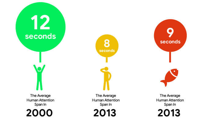 Attention span of a goldfish