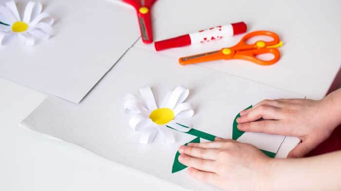 cut paste create color flower