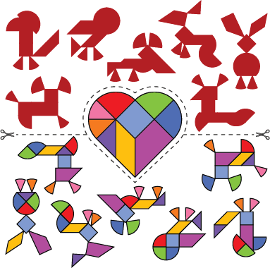 9 piece tangram shapes 1